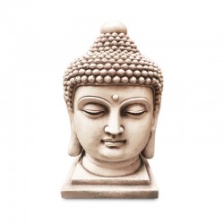 Cabeza de Buda en tonos beige