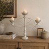 Candelabro Triple Blanco Vintage