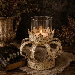 Candelabro Corona Blanco Vintage