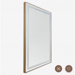 Espejo Led  Rectangular Aluminio Dorado