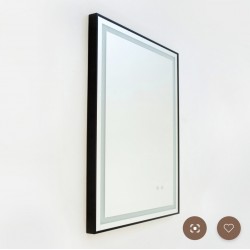 Espejo Led Rectangular Aluminio Negro