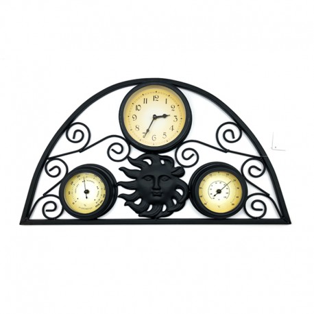 Reloj metálico diseño de sol